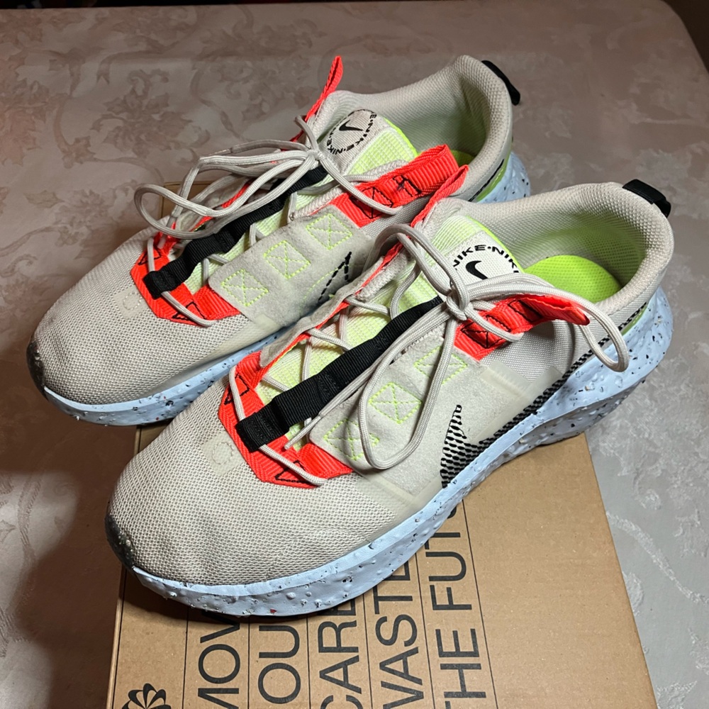Nike Crater Impact Cream and Neon Running Shoes